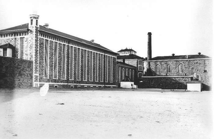 View of the State Penitentiary from inside the yard